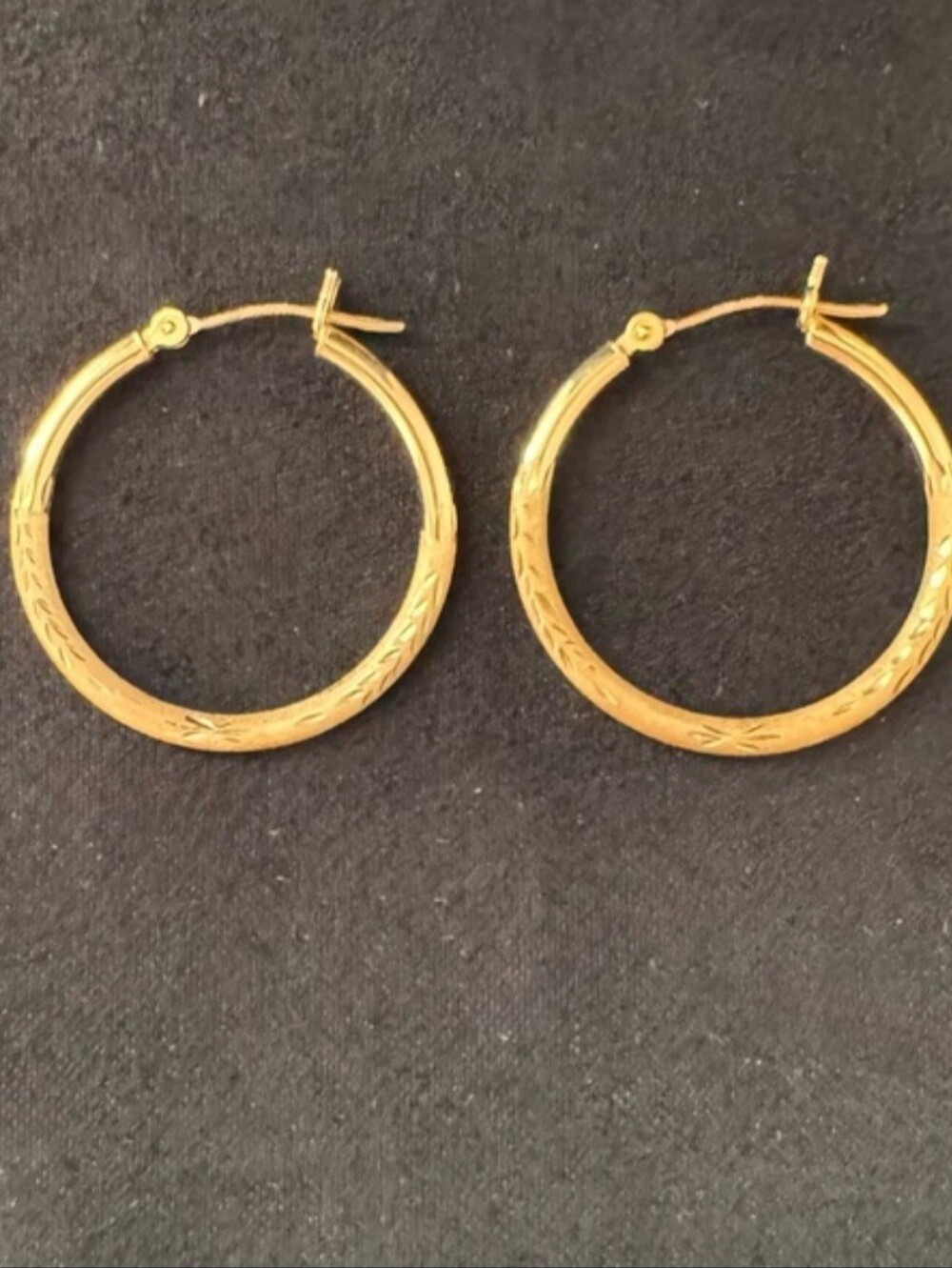 14K Gold 16.5mm Hoop Earrings —stamped
